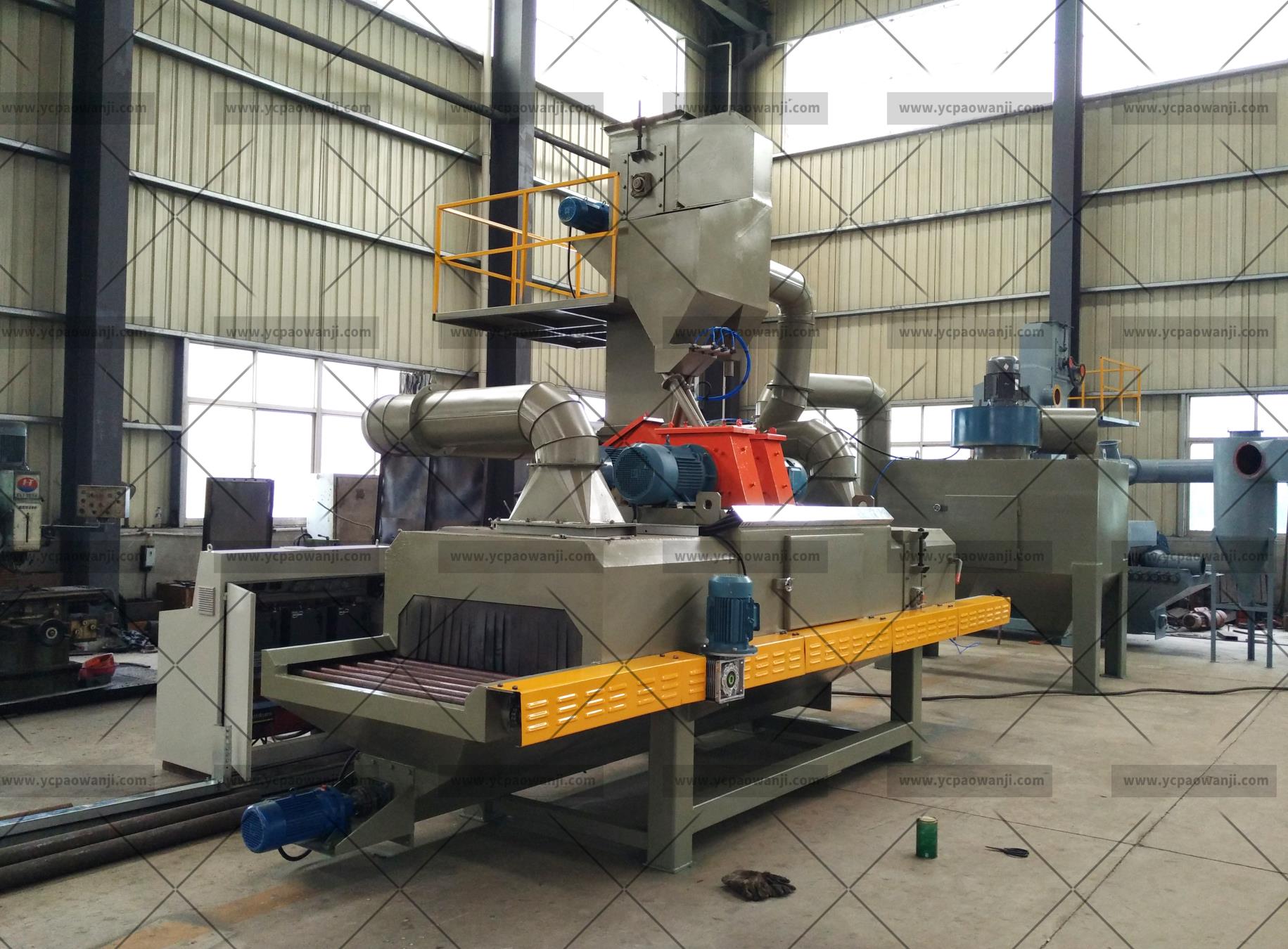 江蘇拋丸機(jī)除銹設(shè)備 為江蘇某公司生產(chǎn)全自動(dòng)鋁合金輪轂拋丸機(jī)