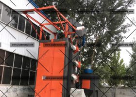 鹽城：Q37100吊鉤式拋丸機清理大型工件，重型工件效果